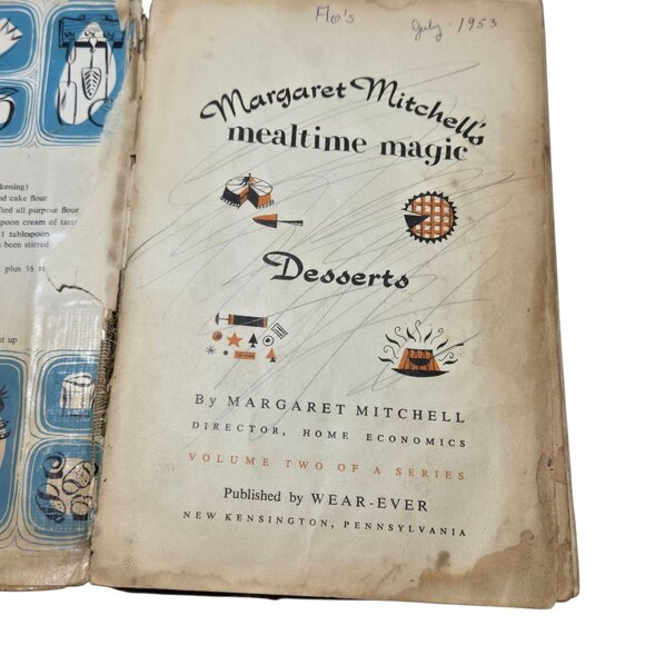 Margaret Mitchells Mealtime Magic Desserts Cookbook 1951 First Printing AS IS - Picture 11 of 16